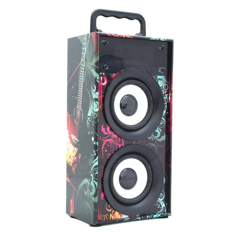 Portable Bluetooth Speaker with FM Radio, LED Lights, Support USB, SD Card & AUX