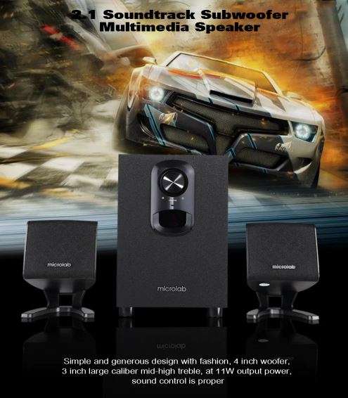 Multimedia Speaker System with Bluetooth, FM Radio & Remote Control