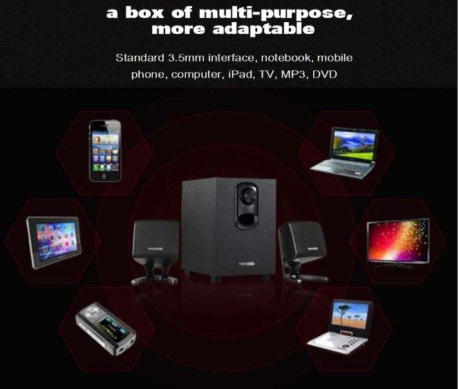 Multimedia Speaker System with Bluetooth, FM Radio & Remote Control