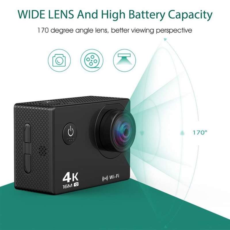 2.0" Ultra HD 4K Waterproof Sport Action Camera with WIFI, 170° View, 16MP etc.