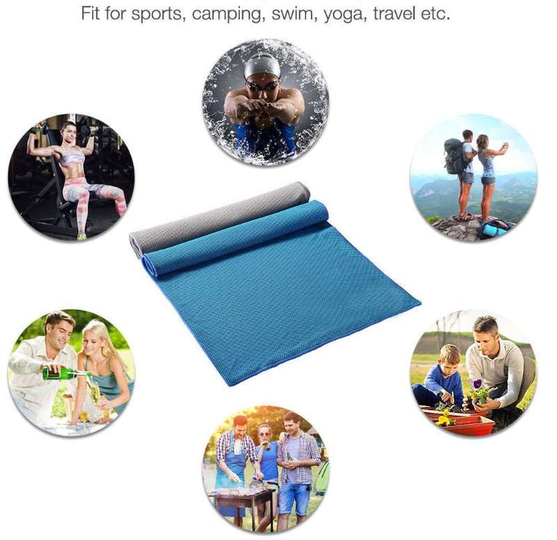 Instant Ice-Cold Cooling Towel in Seconds, Just Soak it, Wing it, Shake it and Wear it.