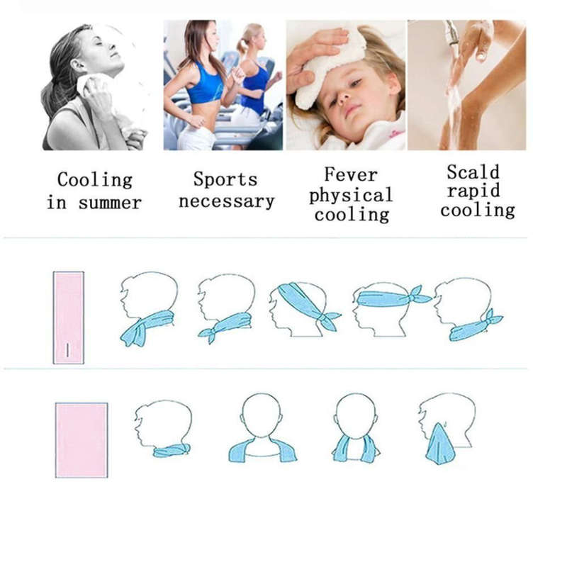 Instant Ice-Cold Cooling Towel in Seconds, Just Soak it, Wing it, Shake it and Wear it.