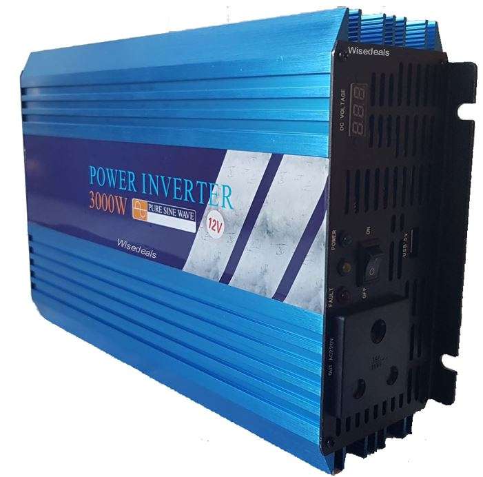 PURE SINE SOLAR Power Inverter 3000W Constant Power & 6000W Peak Power  Convert 12V DC to 220V AC