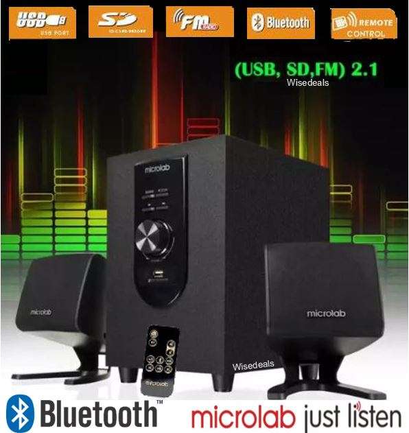 Multimedia Speaker System with Bluetooth, FM Radio & Remote Control