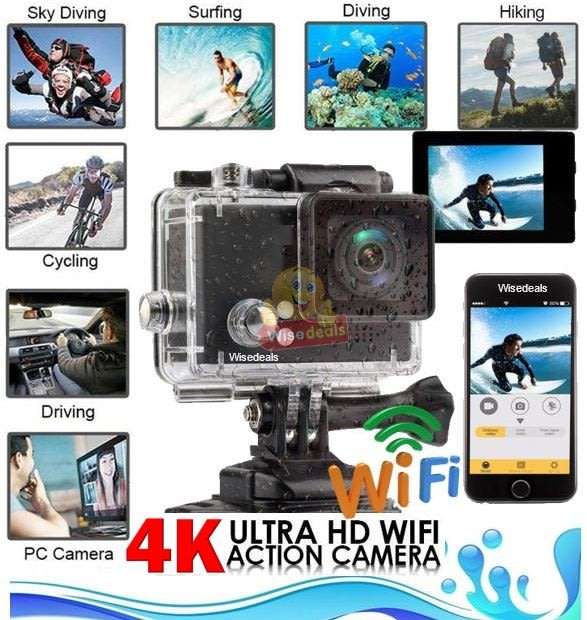 2.0" Ultra HD 4K Waterproof Sport Action Camera with WIFI, 170° View, 16MP etc.