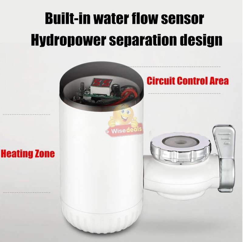 Electric Heating Faucet  Install Directly on to Your Tap, Include Faucet Adapters