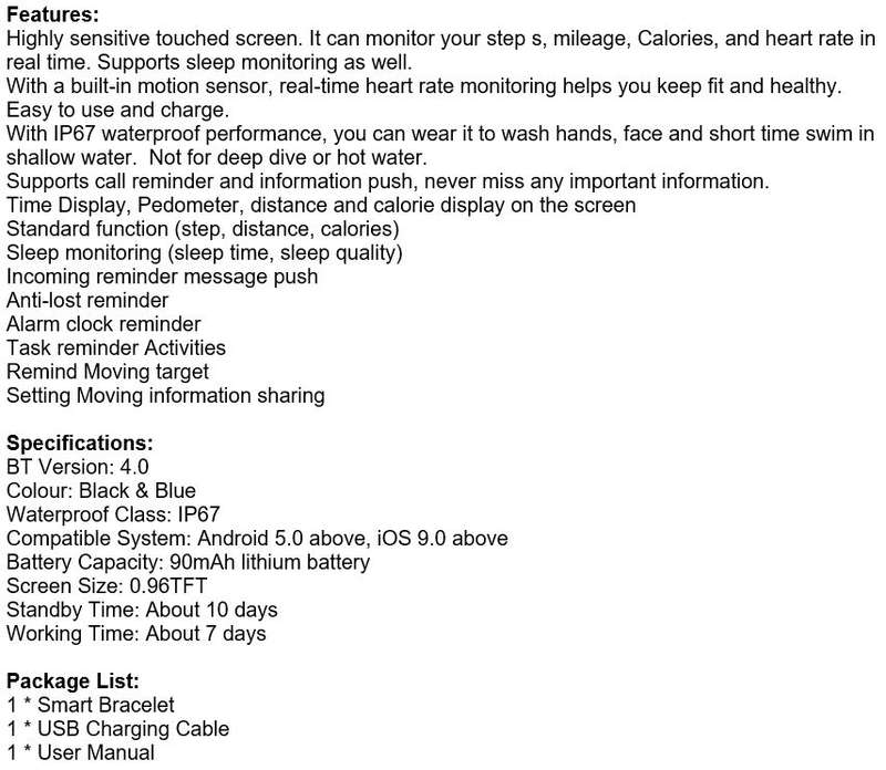 NEW MUSIC CONTROL Fitness Tracker Smart Watch, Monitor Heart Rate, Blood Pressure, Blood Oxygen