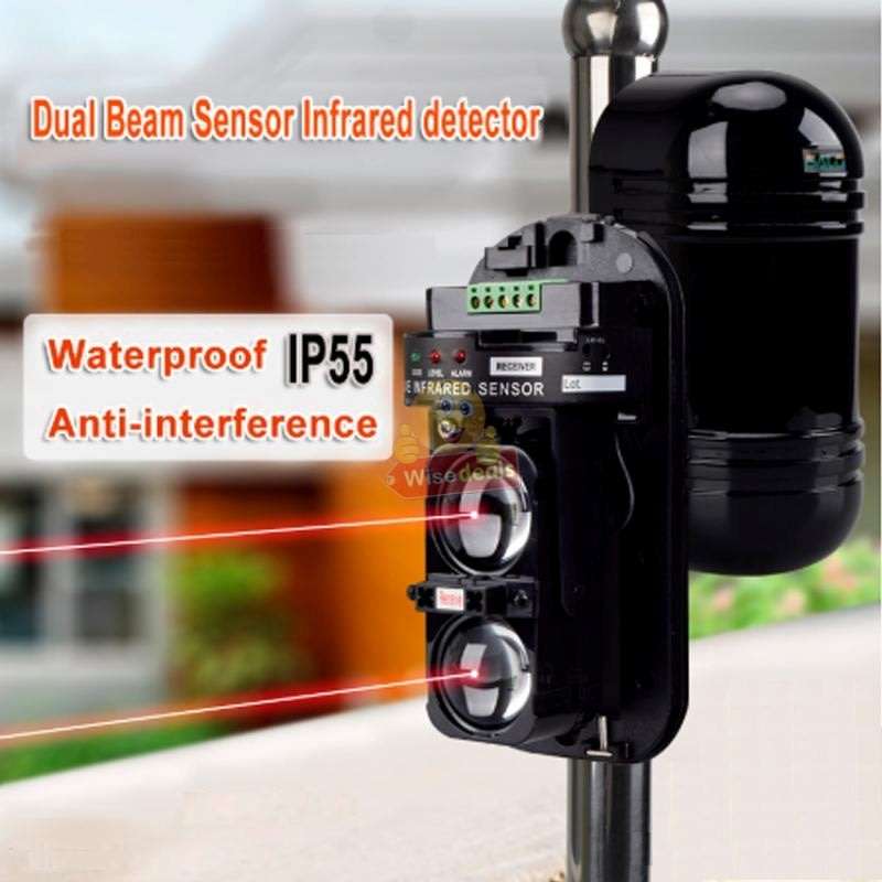 Infrared Alarm Intrusion Detector Twin Beam Sensor 100M Outdoor Perimeter Barrier