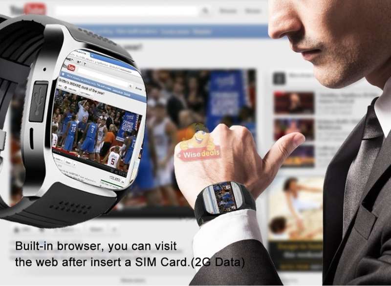 Military Quality Bluetooth Smart Watch with build-in Camera, Support SIM & SD Card, Pedometer & more