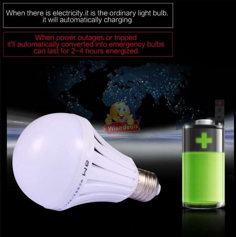 NEW Smart LED Bulb Light, Works on Power cuts, In Water, In your Hand, Regular AC, Emergency DC, Pin