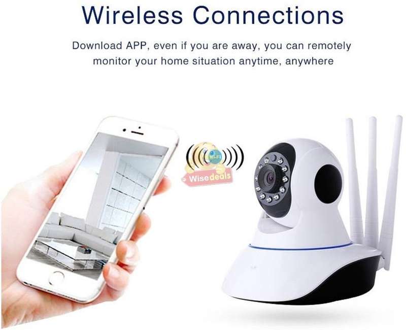 Three Antenna 1080P Wireless WIFI Surveillance IP Camera, Night Vision, Motion Detection etc.