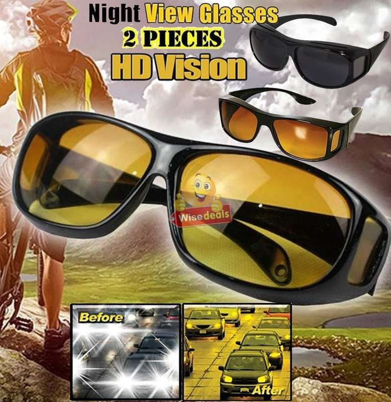 HD Vision Sunglasses, 1 pair for day and 1 pair for night - Fits Over Your Prescription Glasses