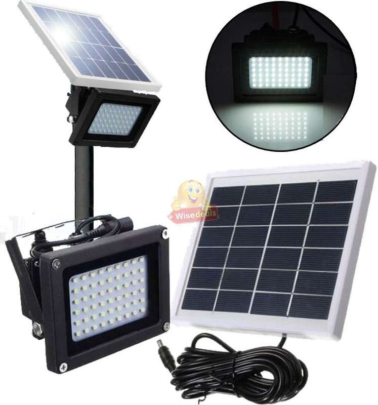 LED Solar Flood Light with 5 meter cable & Solar Panel