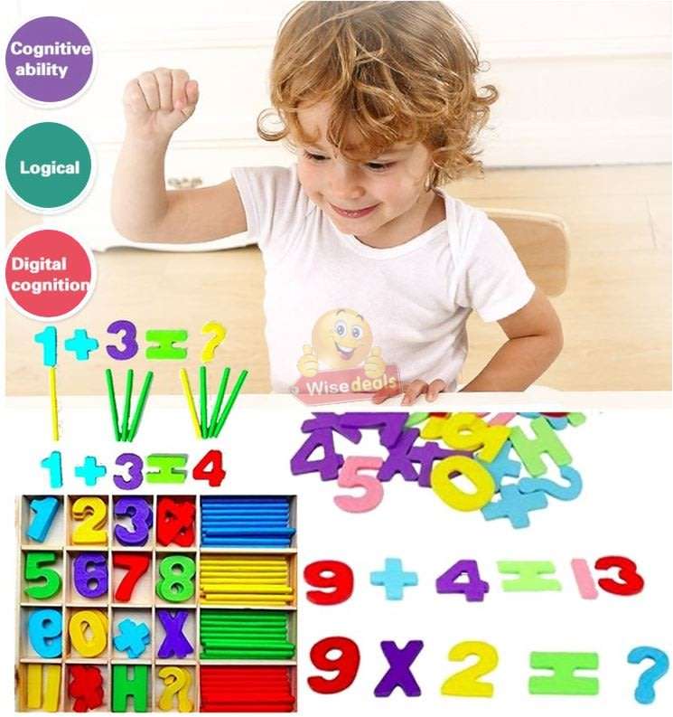 Eco-Friendly Wooden Computation Study Box set is a visual way of teaching maths & colours