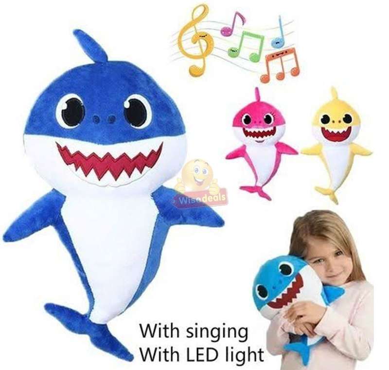 The Baby Shark Soft Toy Sings the Baby Shark Song with Flashing lights