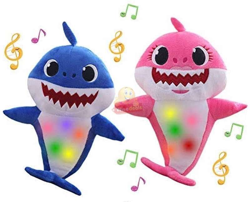 The Baby Shark Soft Toy Sings the Baby Shark Song with Flashing lights