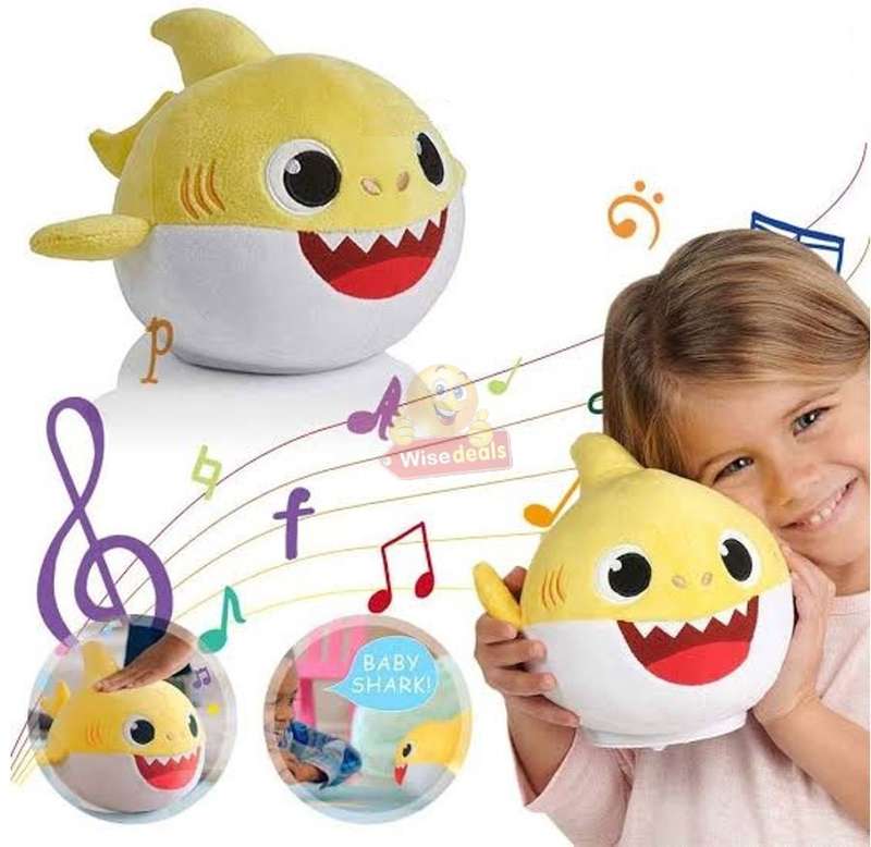 The Baby Shark Soft Toy Sings the Baby Shark Song with Flashing lights
