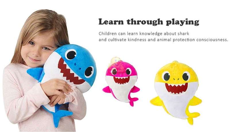 The Baby Shark Soft Toy Sings the Baby Shark Song with Flashing lights