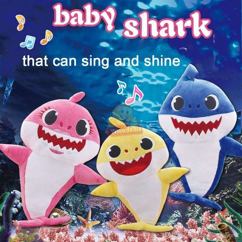 The Baby Shark Soft Toy Sings the Baby Shark Song with Flashing lights