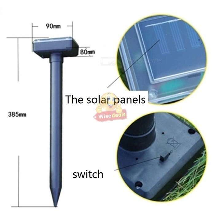 SOLAR Ultrasonic Pest Repeller to Keep Mice, Rats & other Pests From your Lawn Forever! Pet Friendly