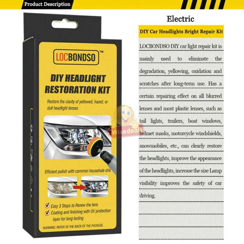 DIY Headlight Restoration Kit Eliminate Degradation, Yellowing, Oxidation & Scratches