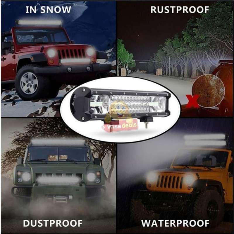 180W Tri-Row Super Bright LED Light Bar, Durable and Easy to Install
