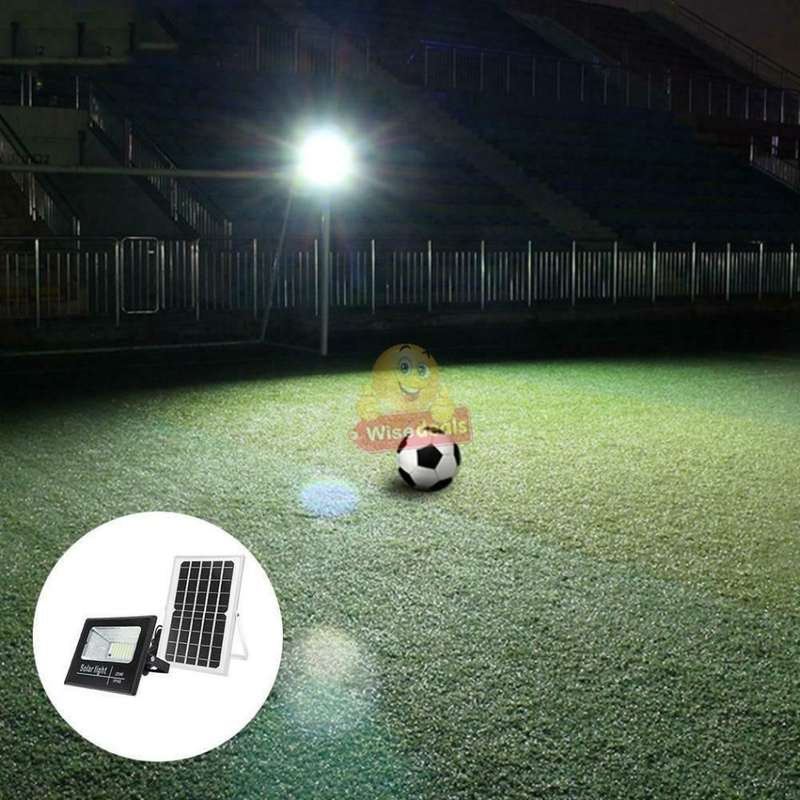 60W LED SOLAR Flood Light with Remote Control, Solar Panel, 5m Cable, Waterproof & 1350 Lumens