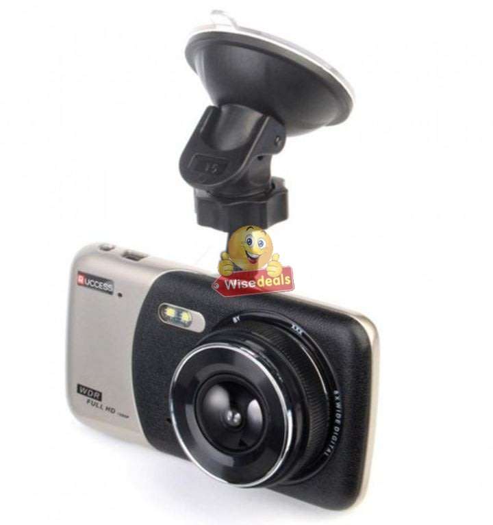 4 Full HD Dual Lens DVR Dashcam, reverse camera, extension cable, G-Sensor, Night Vision, Loop Reco