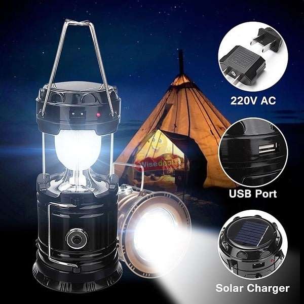 Waterproof Solar Lantern Light Charged by sun light or AC Charging Cord