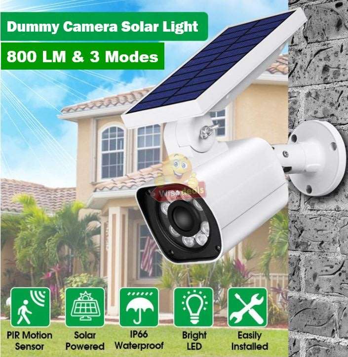 LED 1000LM Solar Light & Dummy Surveillance Camera, 3 Lightening Modes, Ideal to protect your home