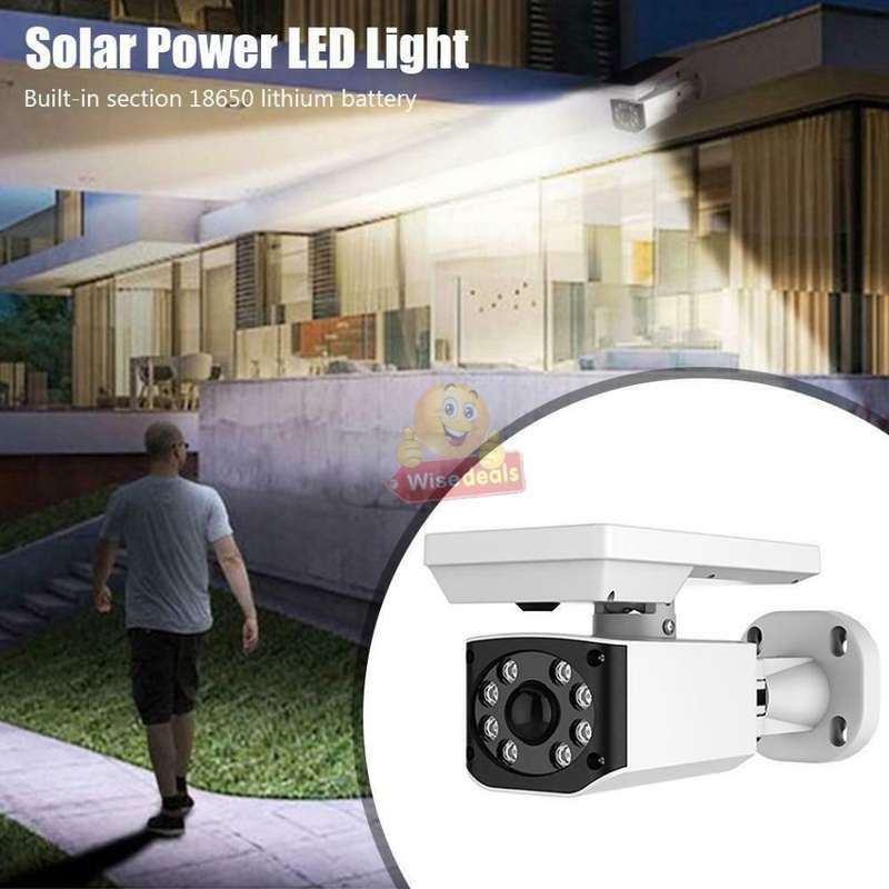 LED 1000LM Solar Light & Dummy Surveillance Camera, 3 Lightening Modes, Ideal to protect your home