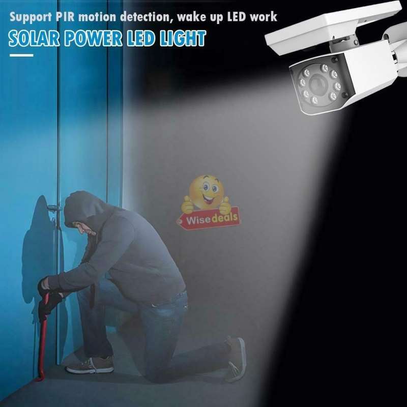 LED 1000LM Solar Light & Dummy Surveillance Camera, 3 Lightening Modes, Ideal to protect your home