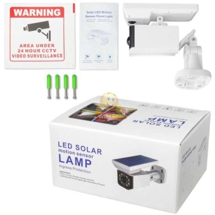 LED 1000LM Solar Light & Dummy Surveillance Camera, 3 Lightening Modes, Ideal to protect your home