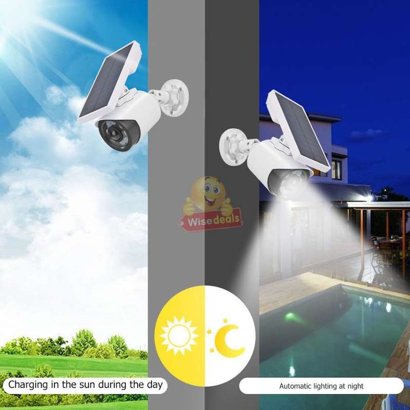 LED 1000LM Solar Light & Dummy Surveillance Camera, 3 Lightening Modes, Ideal to protect your home