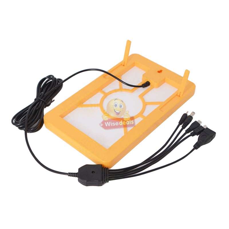 6V Solar Panel with Multi-Function Charging Point Cable for Charging of Devices, Light, Phones etc