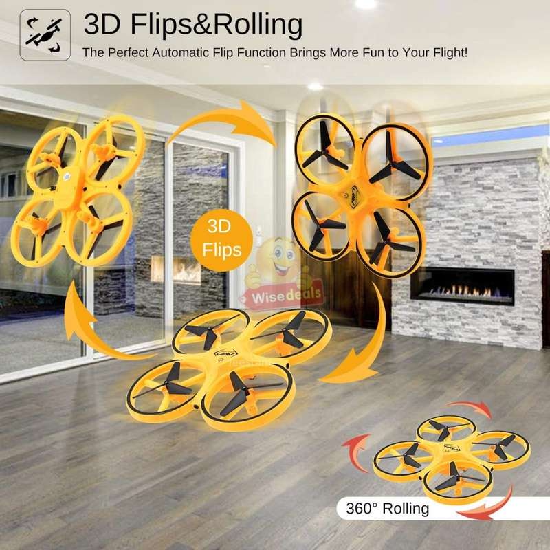 Sensor Gravity Remote Watch or Gesture Control Drone with Infrared Obstacle Avoidance Mode and more