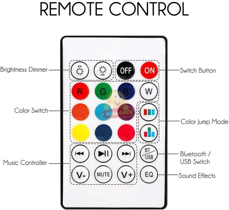Bluetooth LED Music Bulb Light, 16 Colours with Remote Control, Adjustable volume of Light & Music