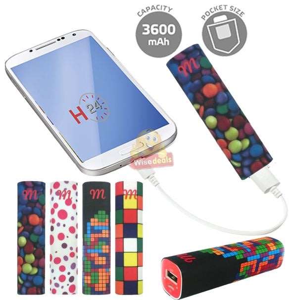 3600mAh Redro Power Bank with USB Cable for Charging of Devices