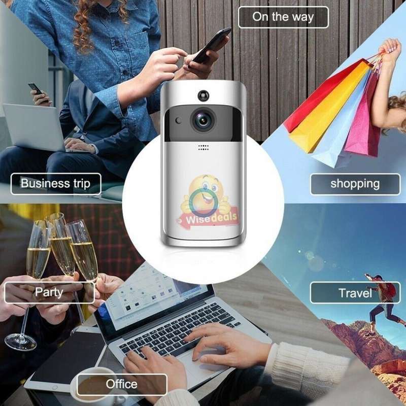 WIFI Video Door Bell - PIR Motion Detection, Real-time & Two-way Intercom, 166° Wide Angle etc