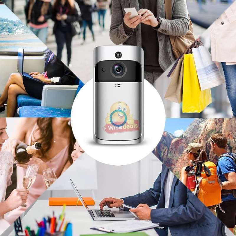 WIFI Video Door Bell - PIR Motion Detection, Real-time & Two-way Intercom, 166° Wide Angle etc