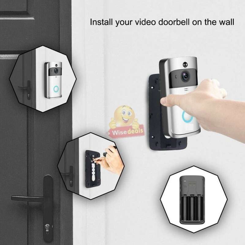 WIFI Video Door Bell - PIR Motion Detection, Real-time & Two-way Intercom, 166° Wide Angle etc