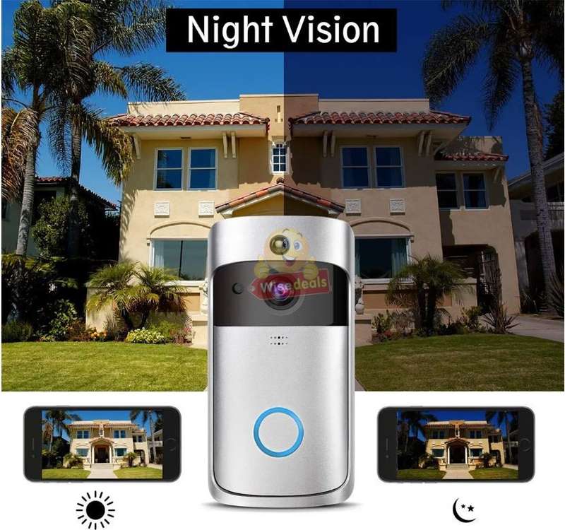 WIFI Video Door Bell - PIR Motion Detection, Real-time & Two-way Intercom, 166° Wide Angle etc