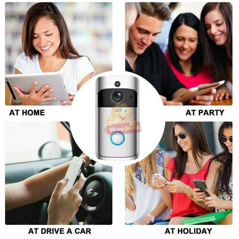 WIFI Video Door Bell - PIR Motion Detection, Real-time & Two-way Intercom, 166° Wide Angle etc