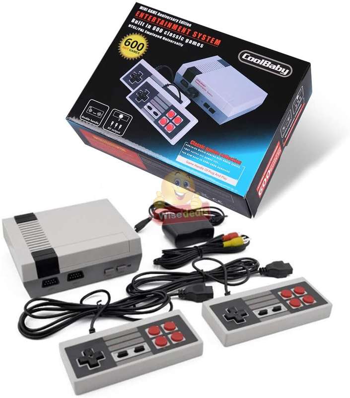 Game Console with 2 Controllers and 620 Built-in Games, Hours of Fun for the Whole Family