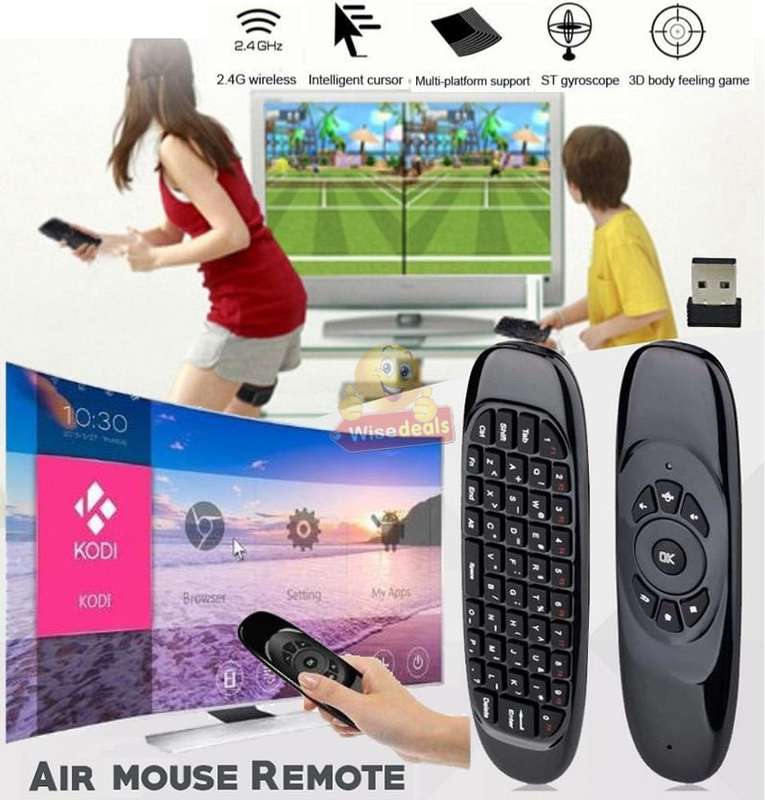 Wireless Air Mouse with Rechargeable Battery, 2-in-1 Keyboard and Mouse, TV, PC, Game Console etc.