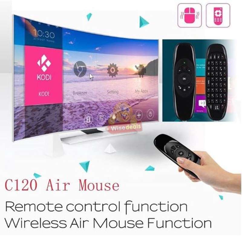 Wireless Air Mouse with Rechargeable Battery, 2-in-1 Keyboard and Mouse, TV, PC, Game Console etc.