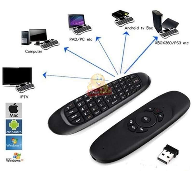 Wireless Air Mouse with Rechargeable Battery, 2-in-1 Keyboard and Mouse, TV, PC, Game Console etc.