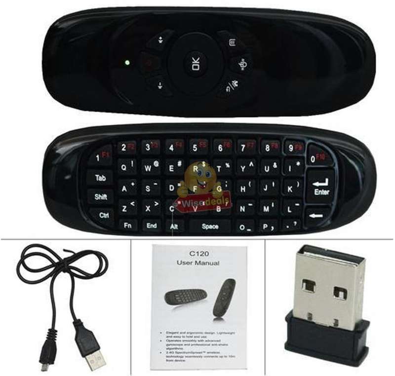 Wireless Air Mouse with Rechargeable Battery, 2-in-1 Keyboard and Mouse, TV, PC, Game Console etc.