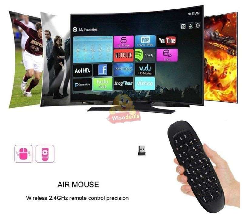 Wireless Air Mouse with Rechargeable Battery, 2-in-1 Keyboard and Mouse, TV, PC, Game Console etc.