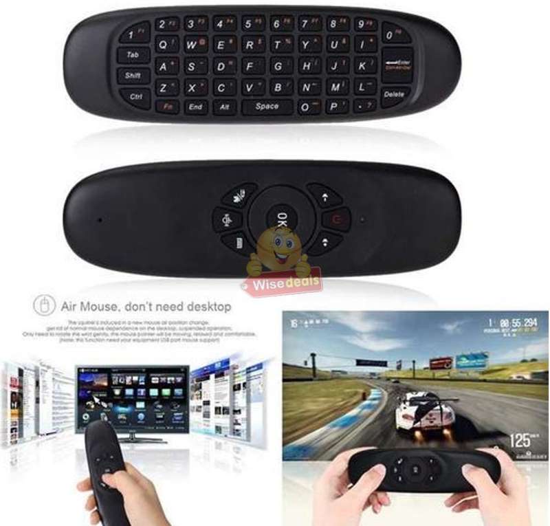 Wireless Air Mouse with Rechargeable Battery, 2-in-1 Keyboard and Mouse, TV, PC, Game Console etc.